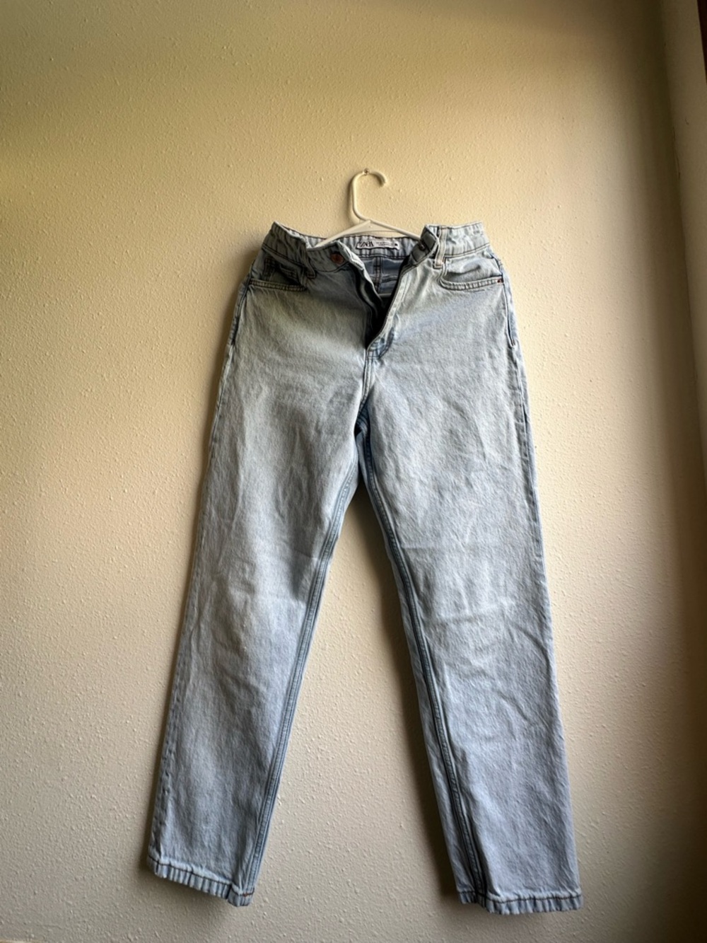Zara Light Blue Straight Leg Jeans